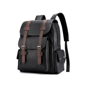 Retro Classic Faux Leather Backpack-streetwear-techwear