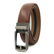 3.5cm Genuine Leather Automatic Buckle Belt-streetwear-techwear