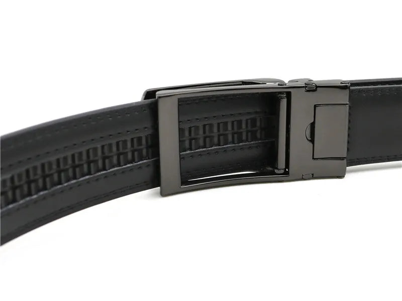 3.5cm Genuine Leather Automatic Buckle Belt-streetwear-techwear