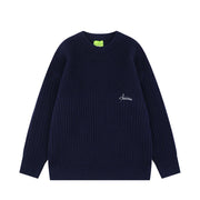 90's Style Mixed Gauge Rib Knit Sweater-streetwear-techwear