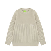 90's Style Mixed Gauge Rib Knit Sweater-streetwear-techwear