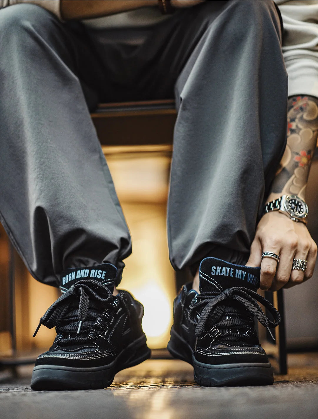 90's Style Skate Sneakers-streetwear-techwear