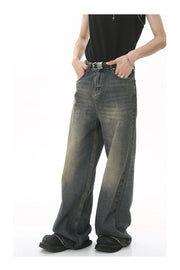 90's Wash Baggy Jeans-streetwear-techwear