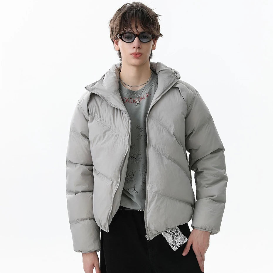 Asymmetrical Zip Puffer Jacket-streetwear-techwear