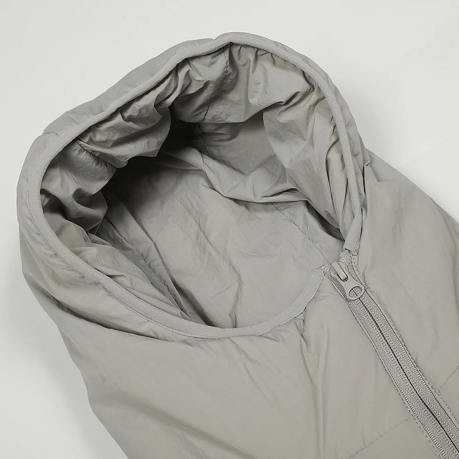 Asymmetrical Zip Puffer Jacket-streetwear-techwear