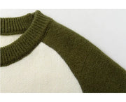Baseball Sleeve Soft Knit Sweater-streetwear-techwear