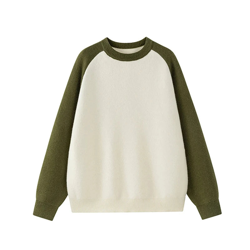 Baseball Sleeve Soft Knit Sweater-streetwear-techwear