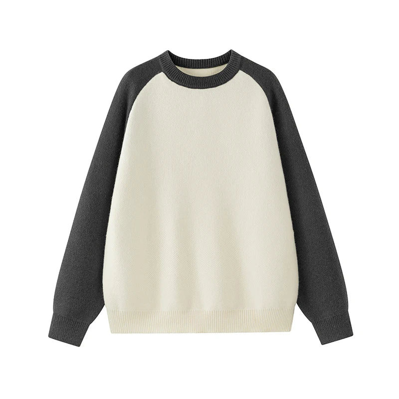 Baseball Sleeve Soft Knit Sweater-streetwear-techwear