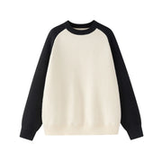 Baseball Sleeve Soft Knit Sweater-streetwear-techwear