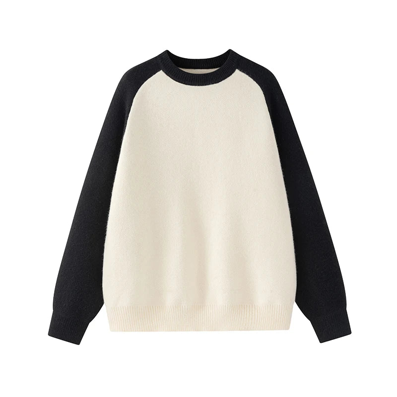 Baseball Sleeve Soft Knit Sweater-streetwear-techwear