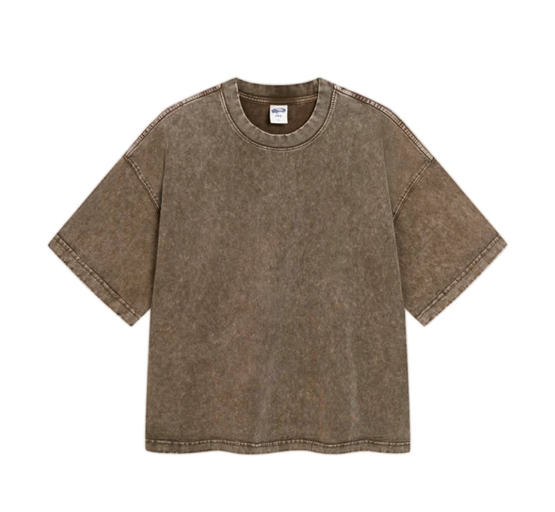Boxy Fit Washed Drop Sleeve T-Shirt-streetwear-techwear