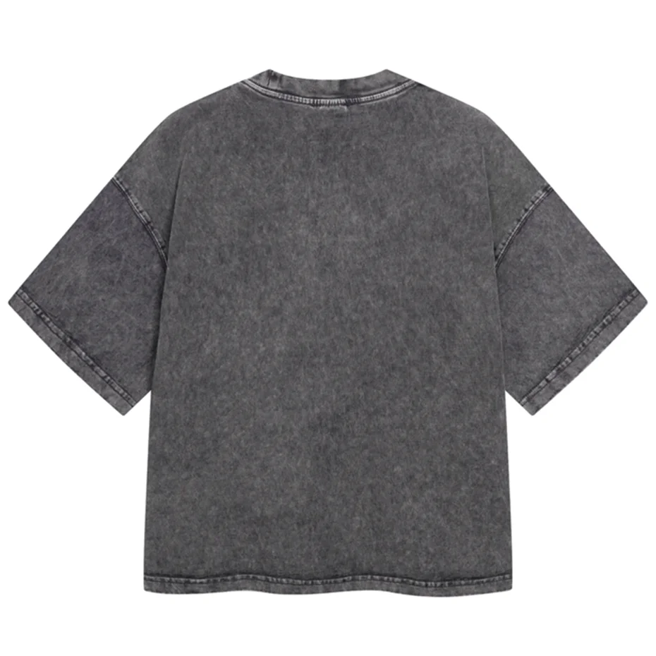 Boxy Fit Washed Drop Sleeve T-Shirt-streetwear-techwear