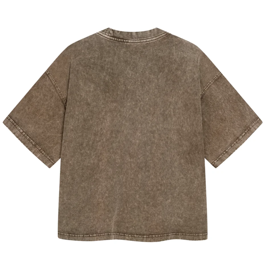 Boxy Fit Washed Drop Sleeve T-Shirt-streetwear-techwear