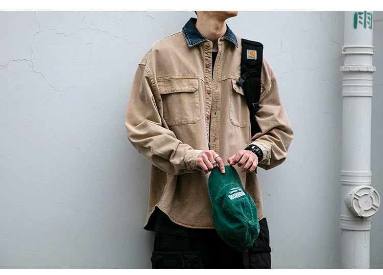Garment Dyed Cargo Overshirt-streetwear-techwear