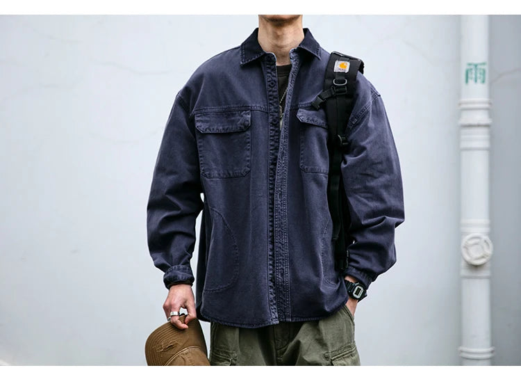 Garment Dyed Cargo Overshirt-streetwear-techwear