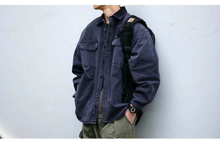 Garment Dyed Cargo Overshirt-streetwear-techwear