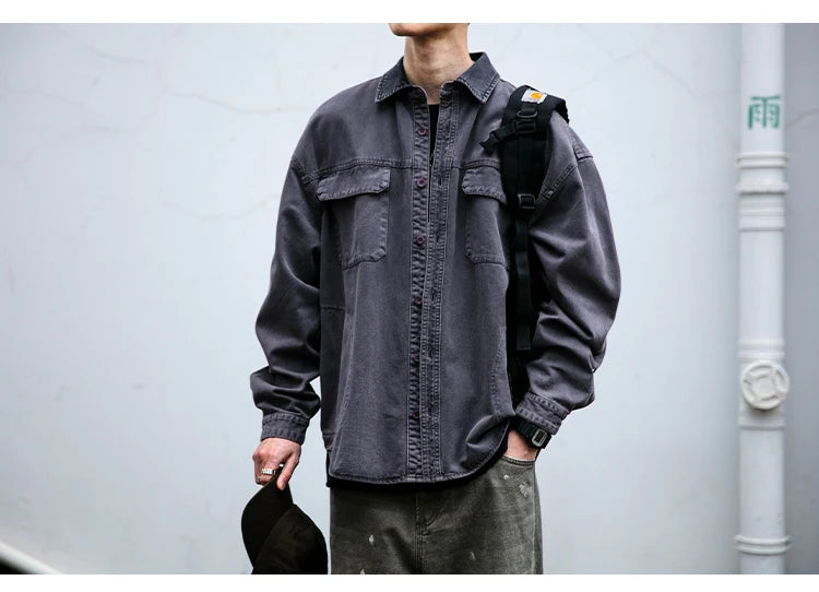 Garment Dyed Cargo Overshirt-streetwear-techwear