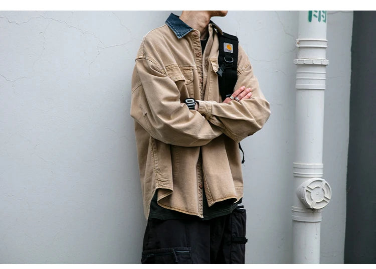 Garment Dyed Cargo Overshirt-streetwear-techwear