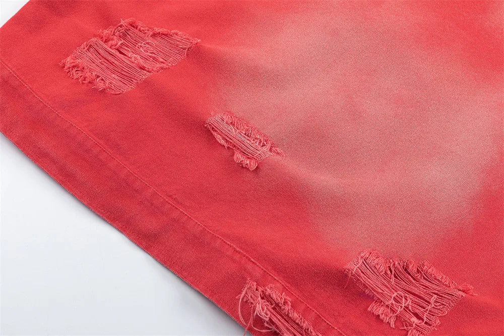 Color Block Distressed Workwear Jacket-streetwear-techwear