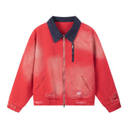 Color Block Distressed Workwear Jacket-streetwear-techwear