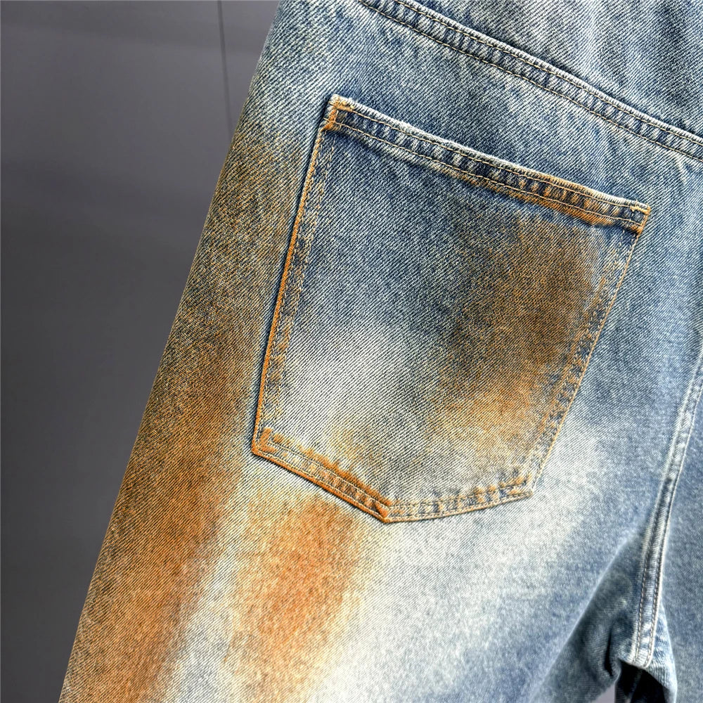 Copper Dust Baggy Denim Jeans-streetwear-techwear