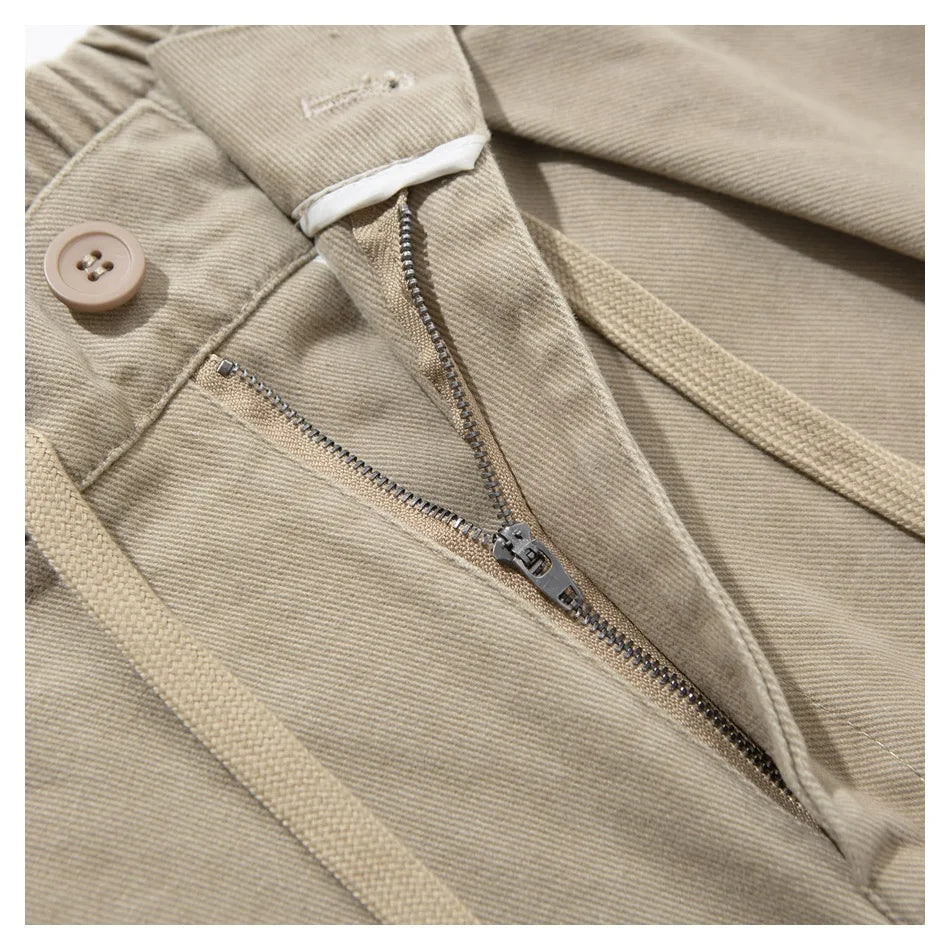 Cotton Twill Workwear Barrel Leg Pants-streetwear-techwear