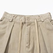 Cotton Twill Workwear Barrel Leg Pants-streetwear-techwear