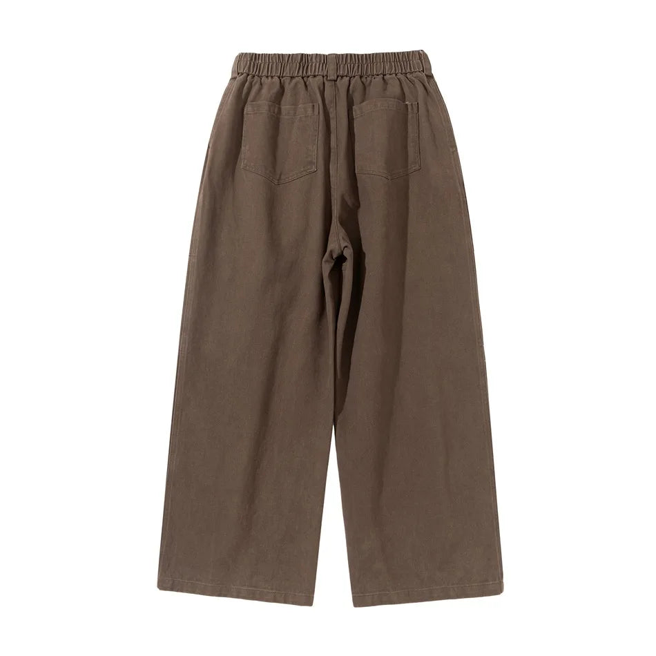 Cotton Twill Workwear Barrel Leg Pants-streetwear-techwear