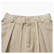 Cotton Twill Workwear Barrel Leg Pants-streetwear-techwear