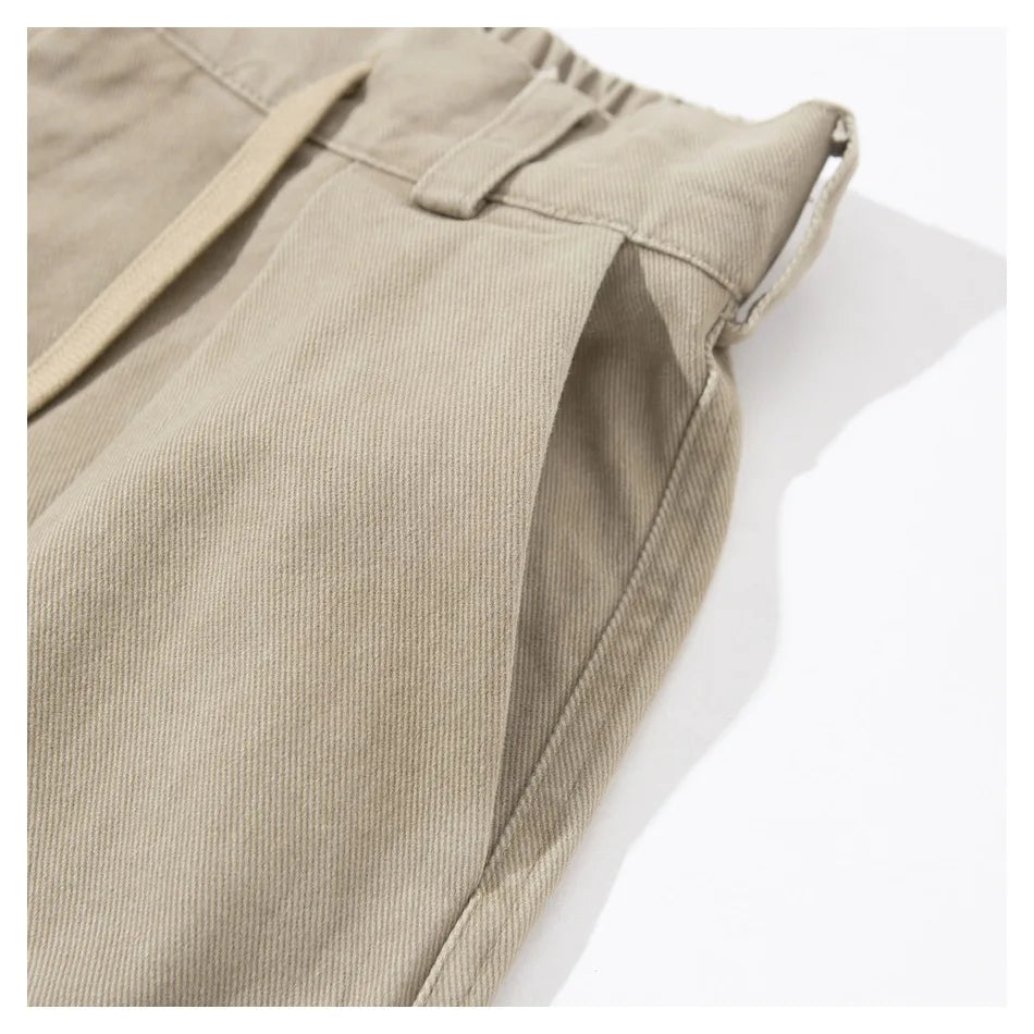 Cotton Twill Workwear Barrel Leg Pants-streetwear-techwear