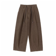 Cotton Twill Workwear Barrel Leg Pants-streetwear-techwear