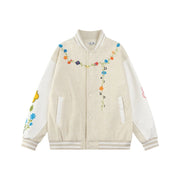 DARK HARVEST Floral Embroidered Varsity Jacket-streetwear-techwear