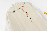 DARK HARVEST Floral Embroidered Varsity Jacket-streetwear-techwear