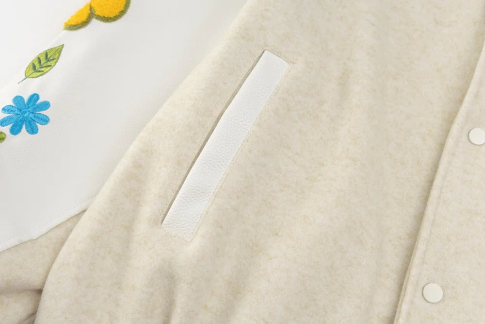 DARK HARVEST Floral Embroidered Varsity Jacket-streetwear-techwear