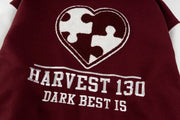 DARK HARVEST 'Puzzle Heart' Varsity Jacket-streetwear-techwear