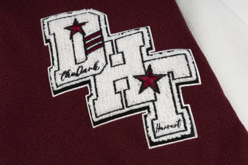 DARK HARVEST 'Puzzle Heart' Varsity Jacket-streetwear-techwear