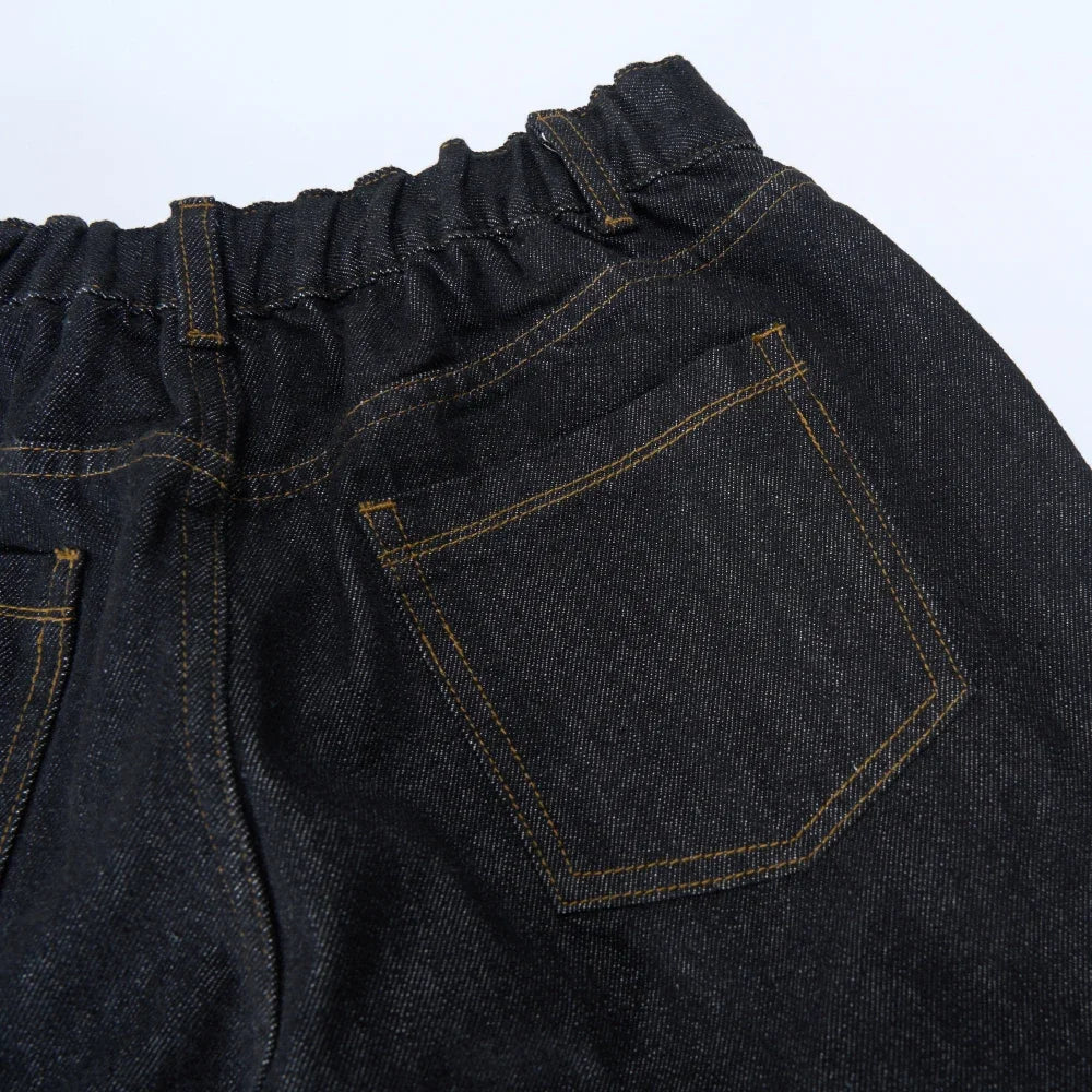 Dark Wash Balloon Jeans with Plaid Bandana-streetwear-techwear