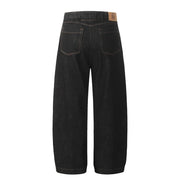 DarkWash Barrel Leg Jeans-streetwear-techwear