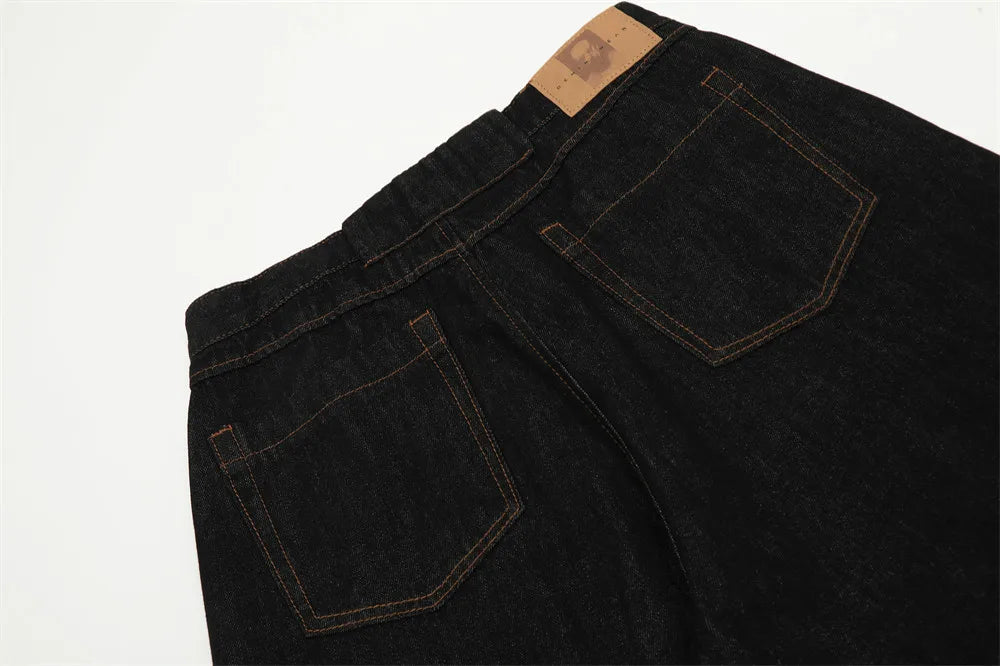 DarkWash Barrel Leg Jeans-streetwear-techwear