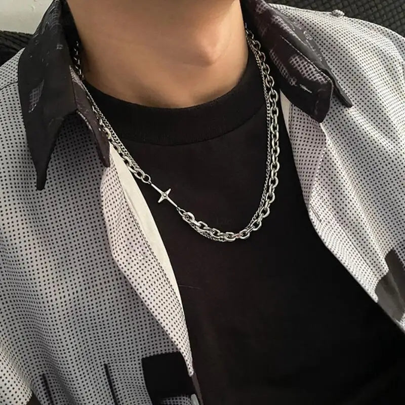 Double Chain Necklace-streetwear-techwear