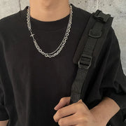 Double Chain Necklace-streetwear-techwear