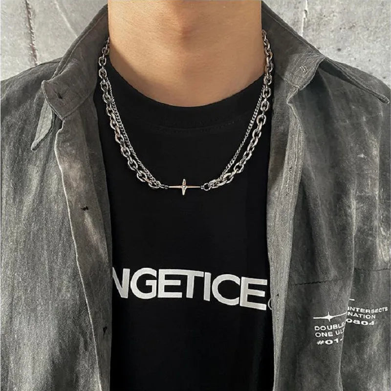 Double Chain Necklace-streetwear-techwear