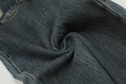 Double Layer Destructed Denim Jeans-streetwear-techwear