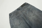 Double Layer Destructed Denim Jeans-streetwear-techwear
