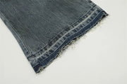 Double Layer Destructed Denim Jeans-streetwear-techwear