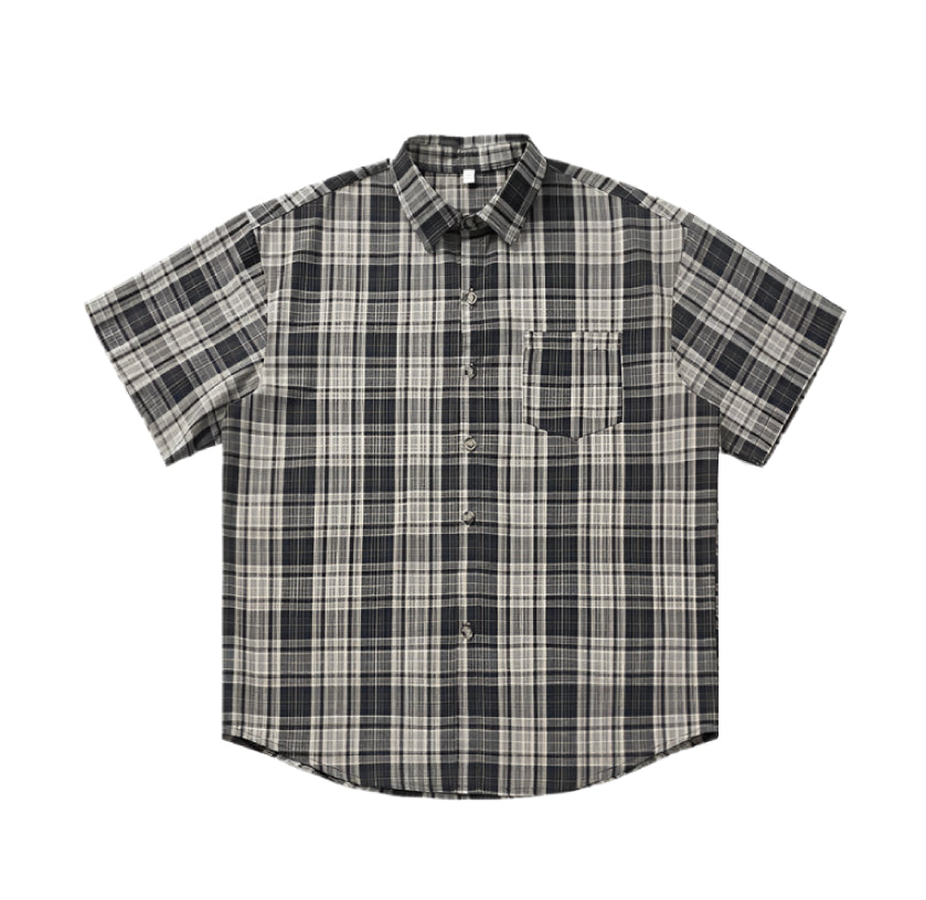 Drop Sleeve Check Shirt-streetwear-techwear