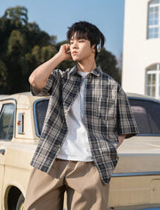 Drop Sleeve Check Shirt-streetwear-techwear