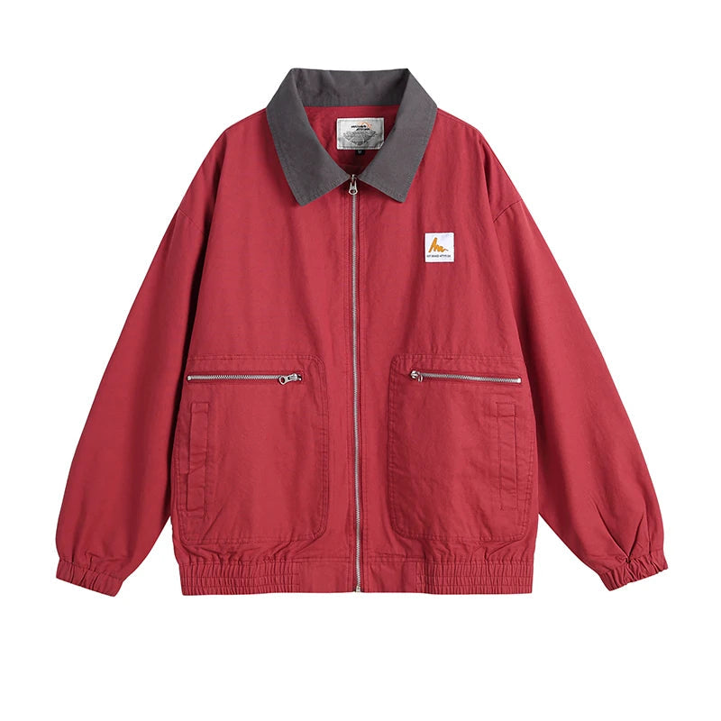 Essential Contrast Collar Workwear Jacket-streetwear-techwear