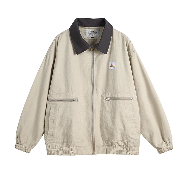 Essential Contrast Collar Workwear Jacket-streetwear-techwear
