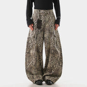 Extreme Baggy Leopard Print Cargo Pants-streetwear-techwear